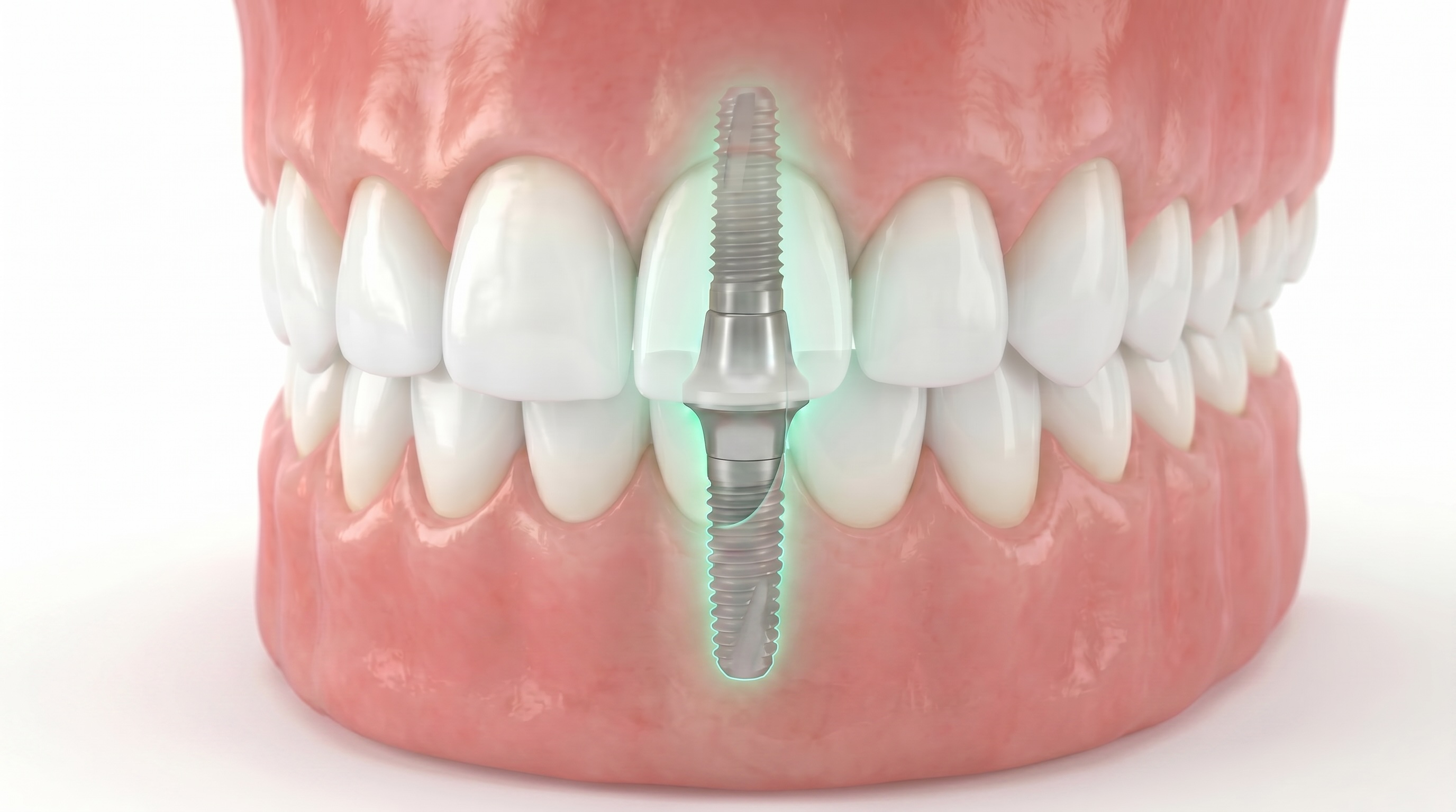 Dental implant beneath a natural smile